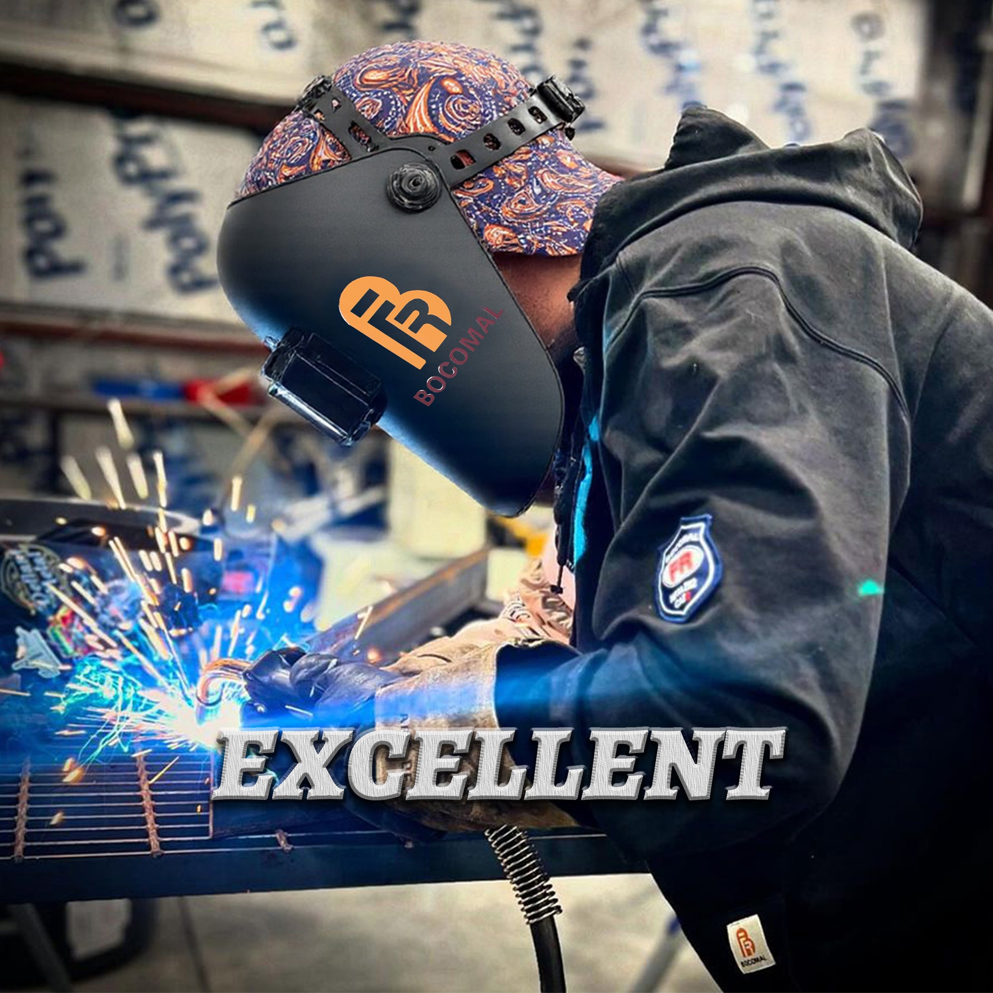 6.5OZ Mid-weight Cotton Twill Flame Resistant Paisley Printed Welding Cap - 4816S