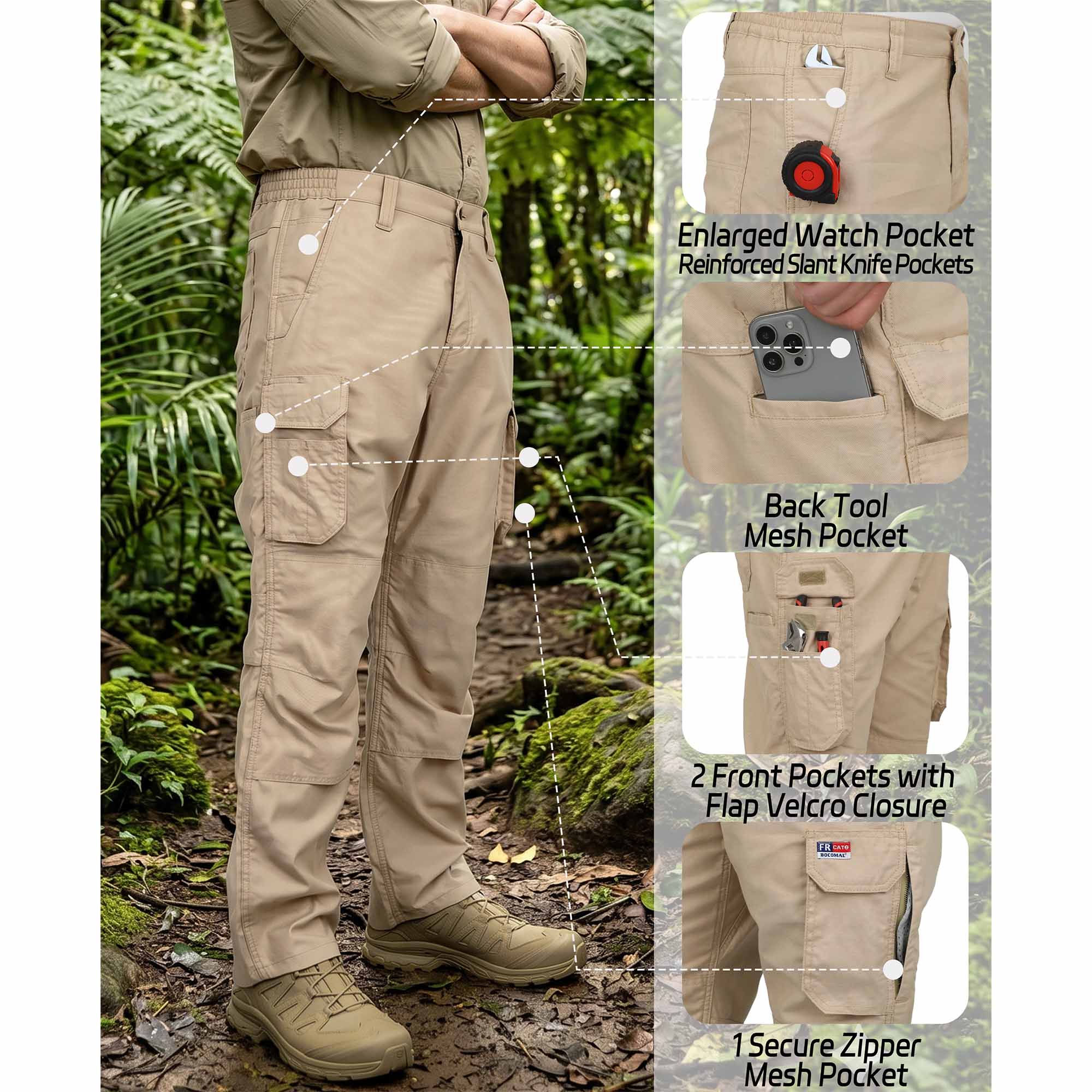 6.5OZ Breathable Airflow Vented Design FR Cargo Pants for Summer-B339