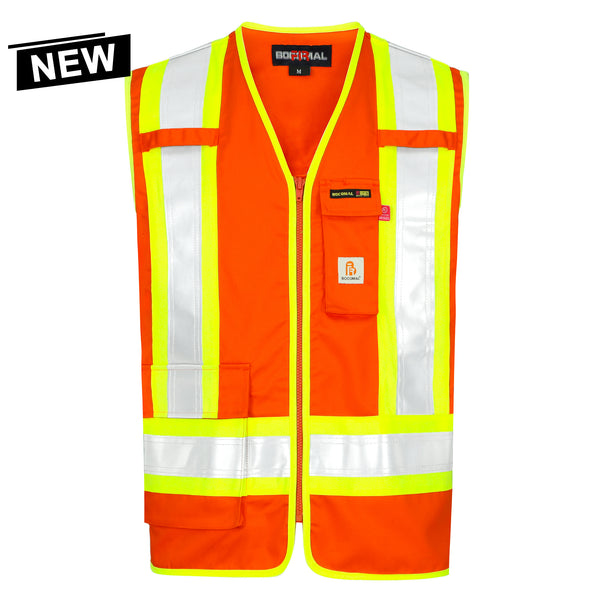 FR Vest Zipper 4”Tape Hi Vis/High Visibility ANSI/ISEA NFPA2112 CAT2 Flame Resistant Satety Workwear