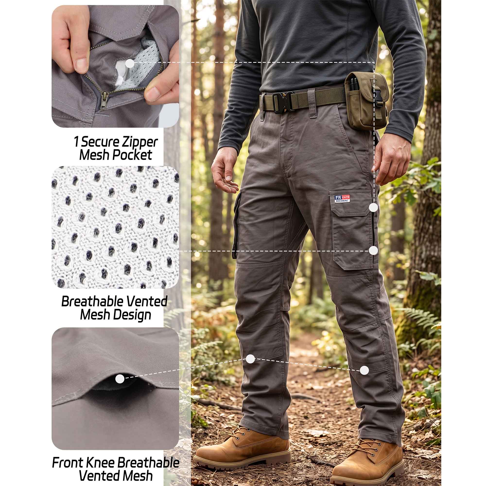 6.5OZ Breathable Airflow Vented Design FR Cargo Pants for Summer-B339