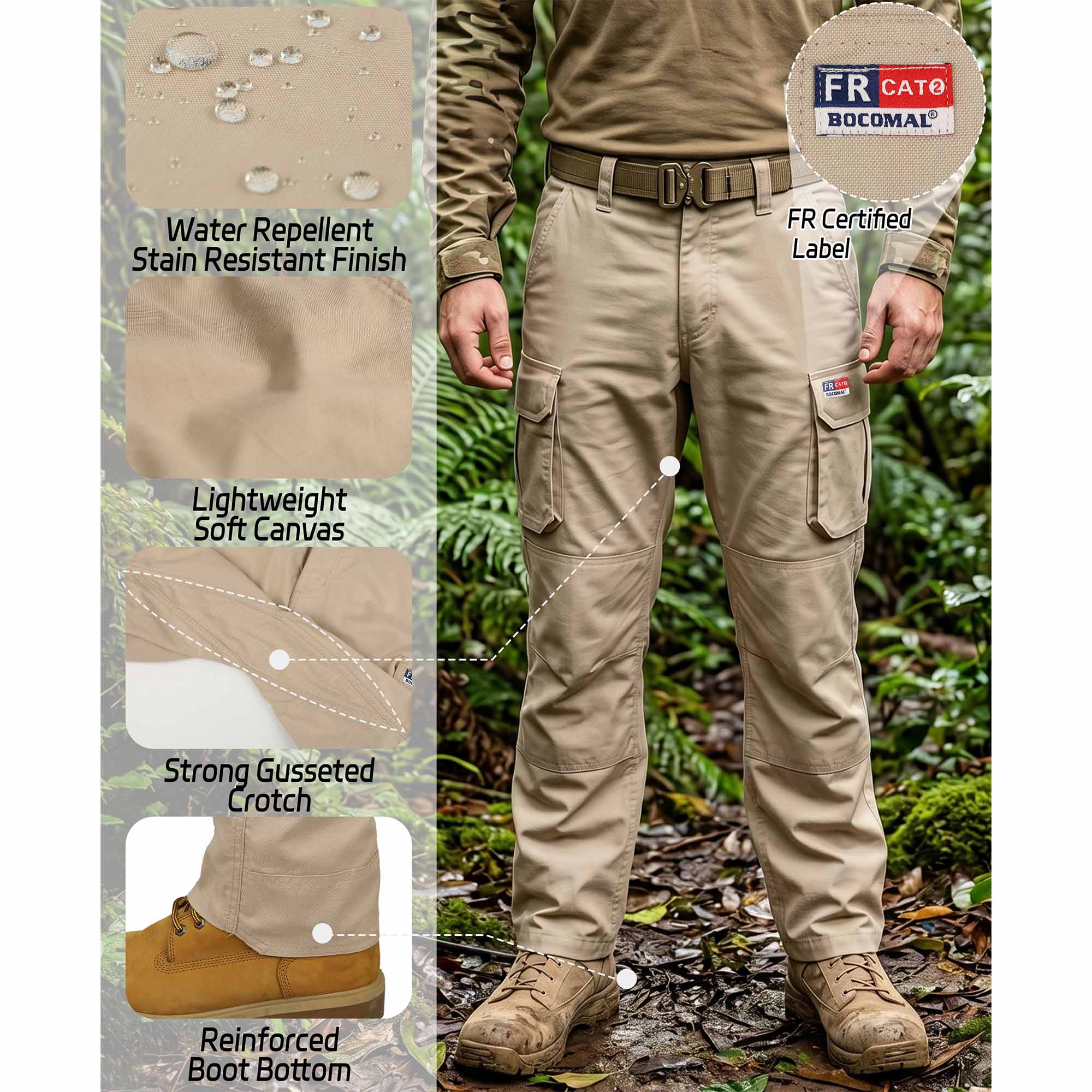 6.5OZ Breathable Airflow Vented Design FR Cargo Pants for Summer-B339