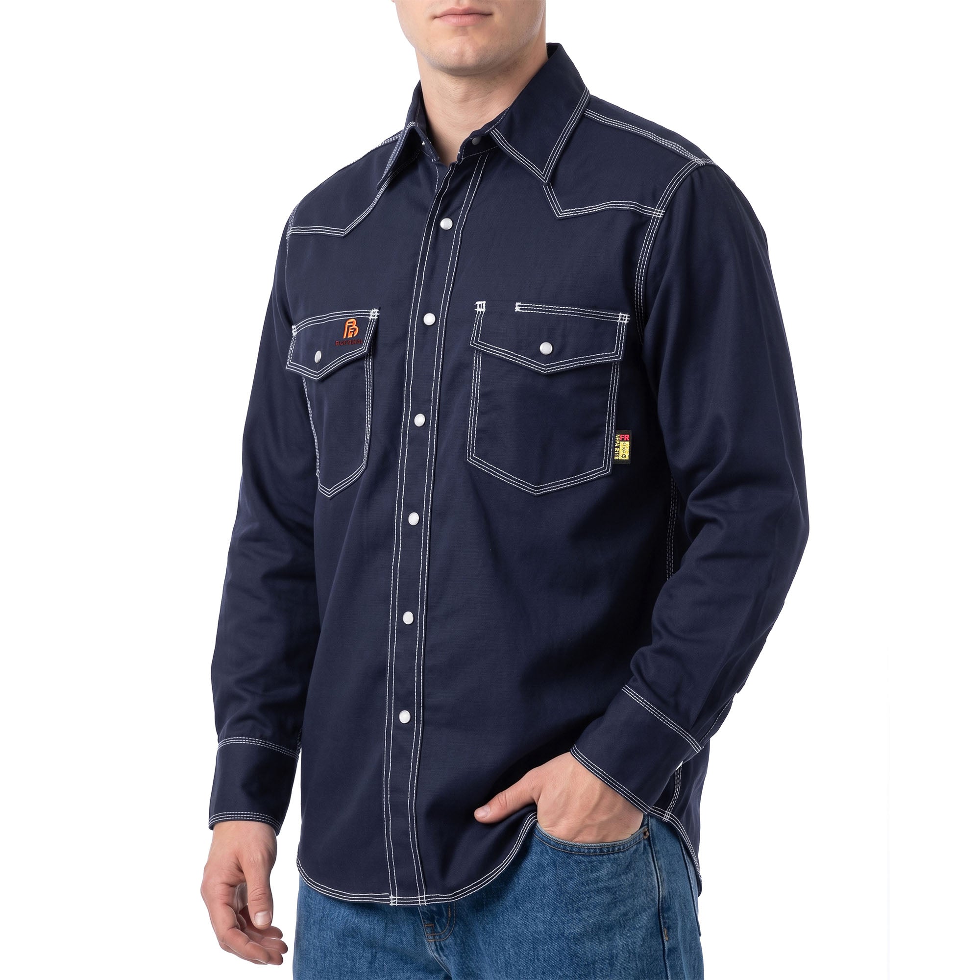 6.5OZ FR Work Shirt With Pearl Snap