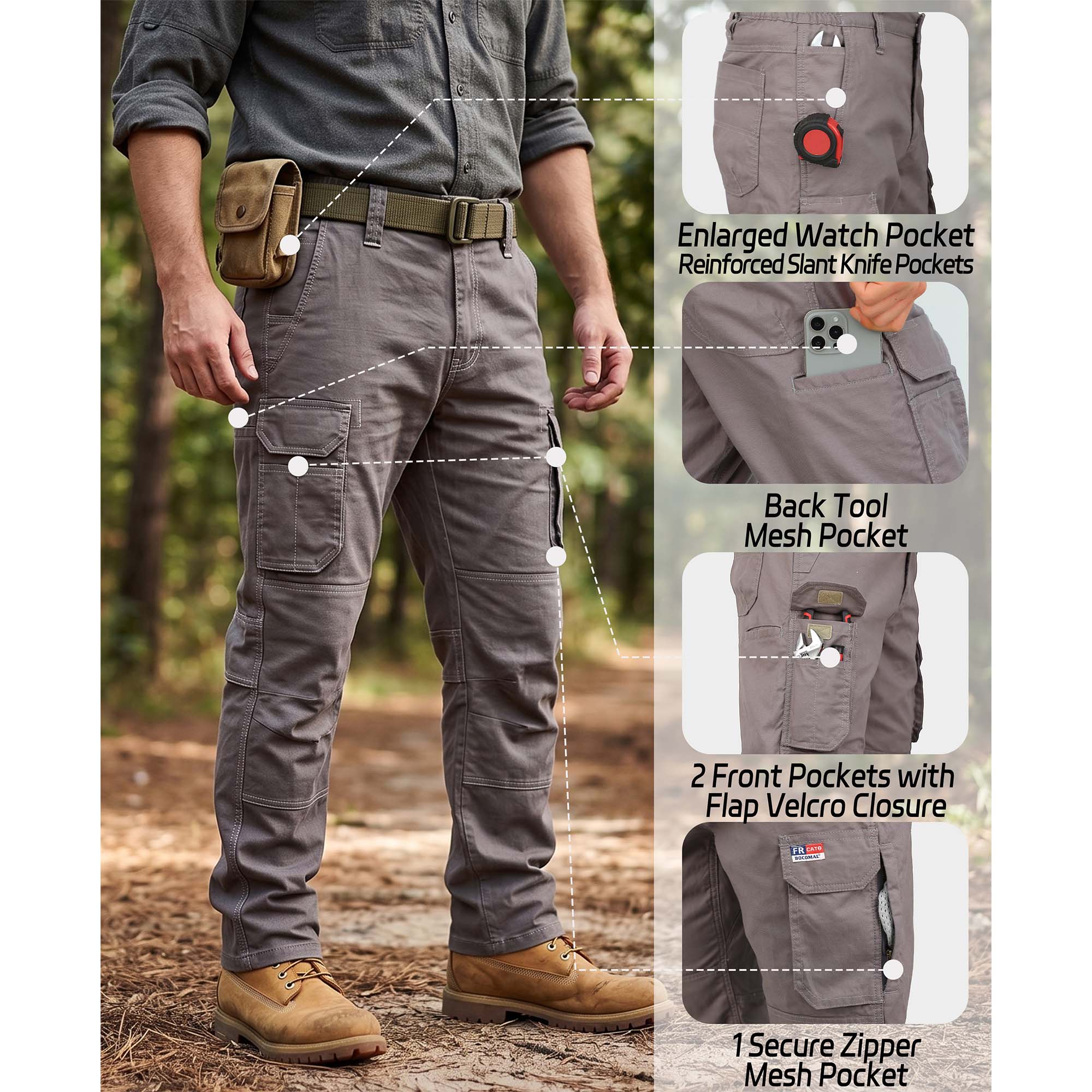 6.5OZ Breathable Airflow Vented Design FR Cargo Pants for Summer-B339