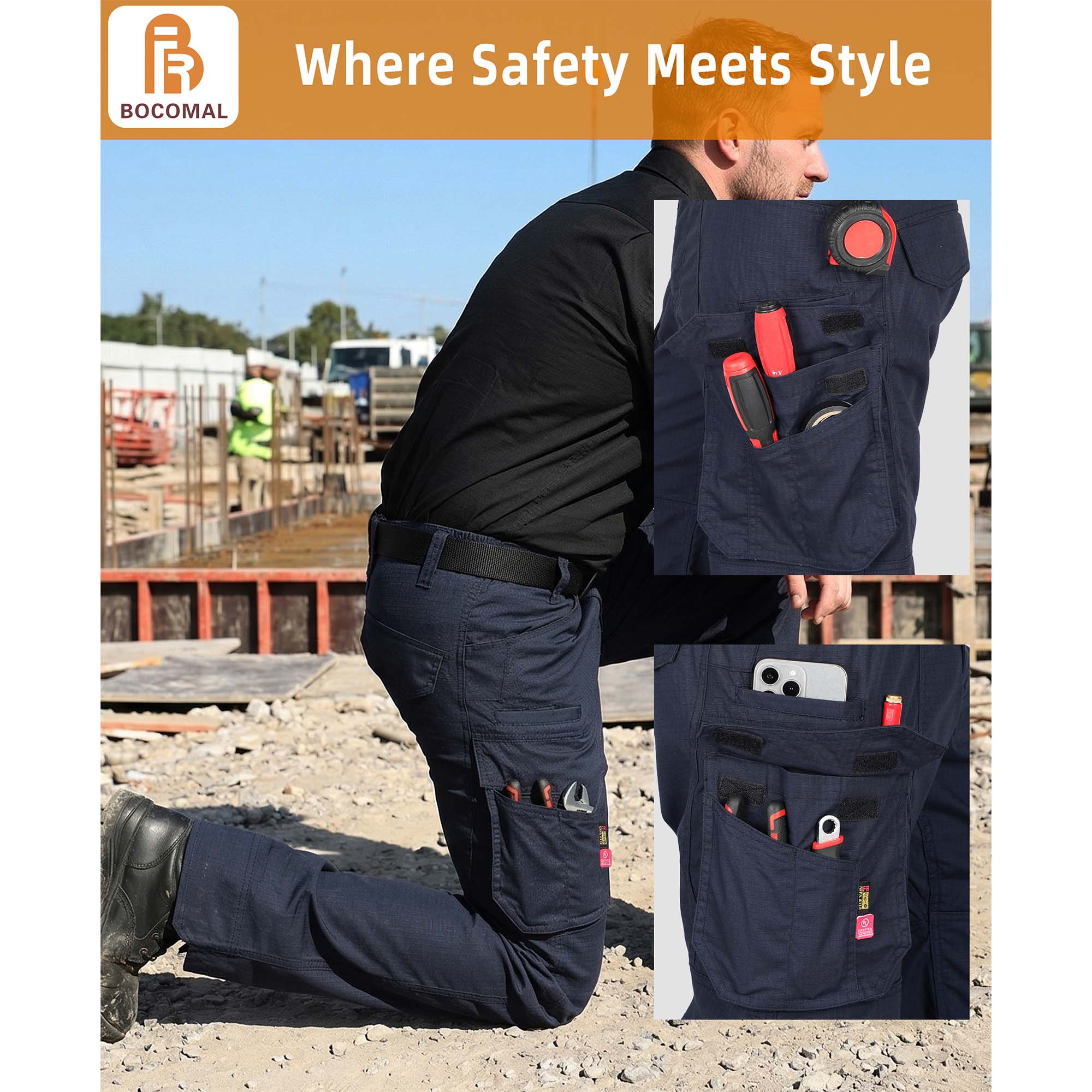 7OZ Lightweight FR Work Cargo Hiking Pant - B428