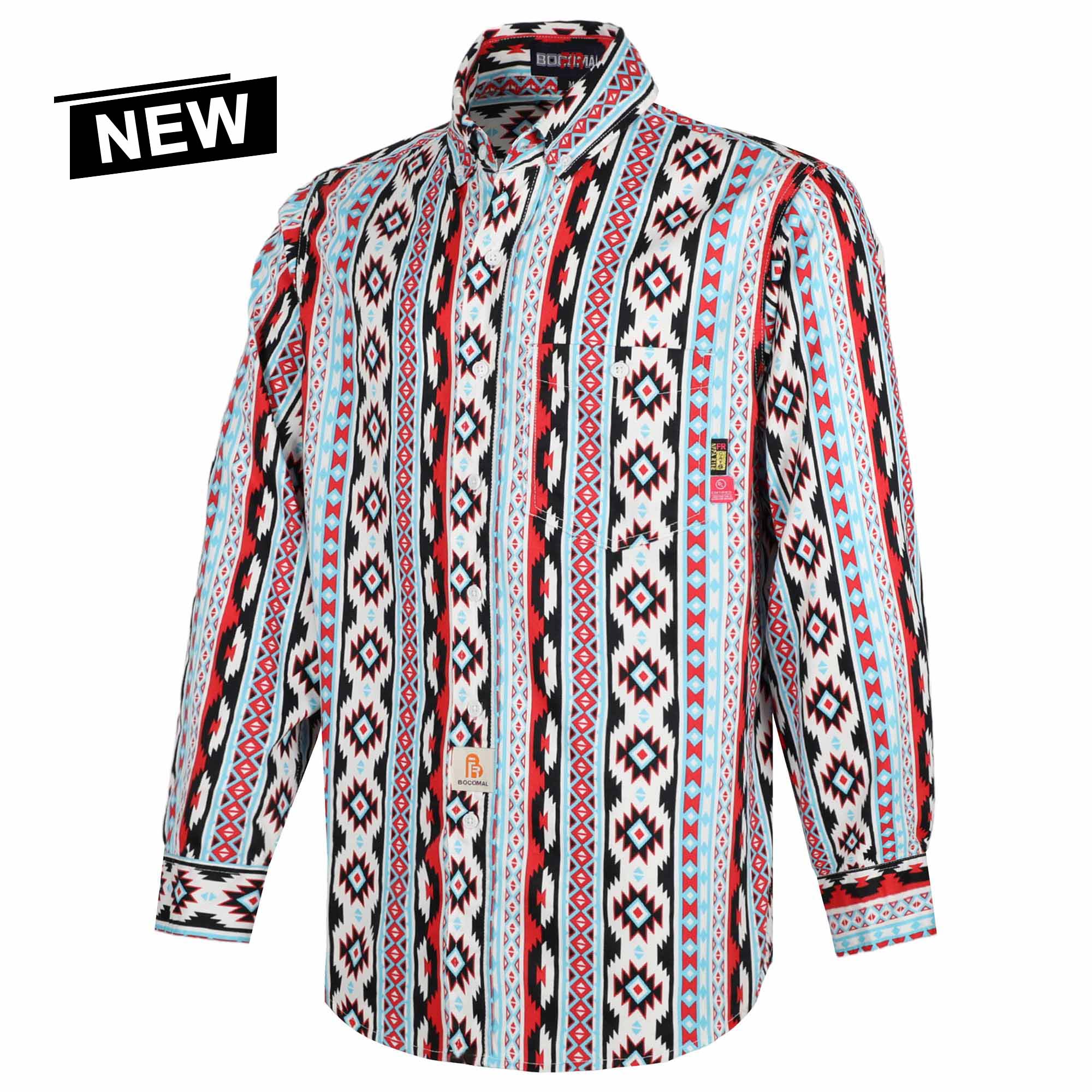 6.5OZ Printed Bohemia Button Down Flame Resistant Work Shirt-0816A-NEW