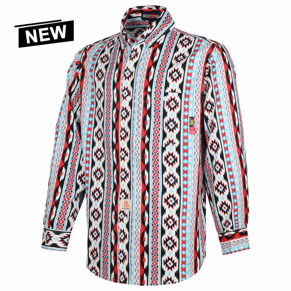 6.5OZ Printed Bohemia Button Down Flame Resistant Work Shirt-0816A-NEW