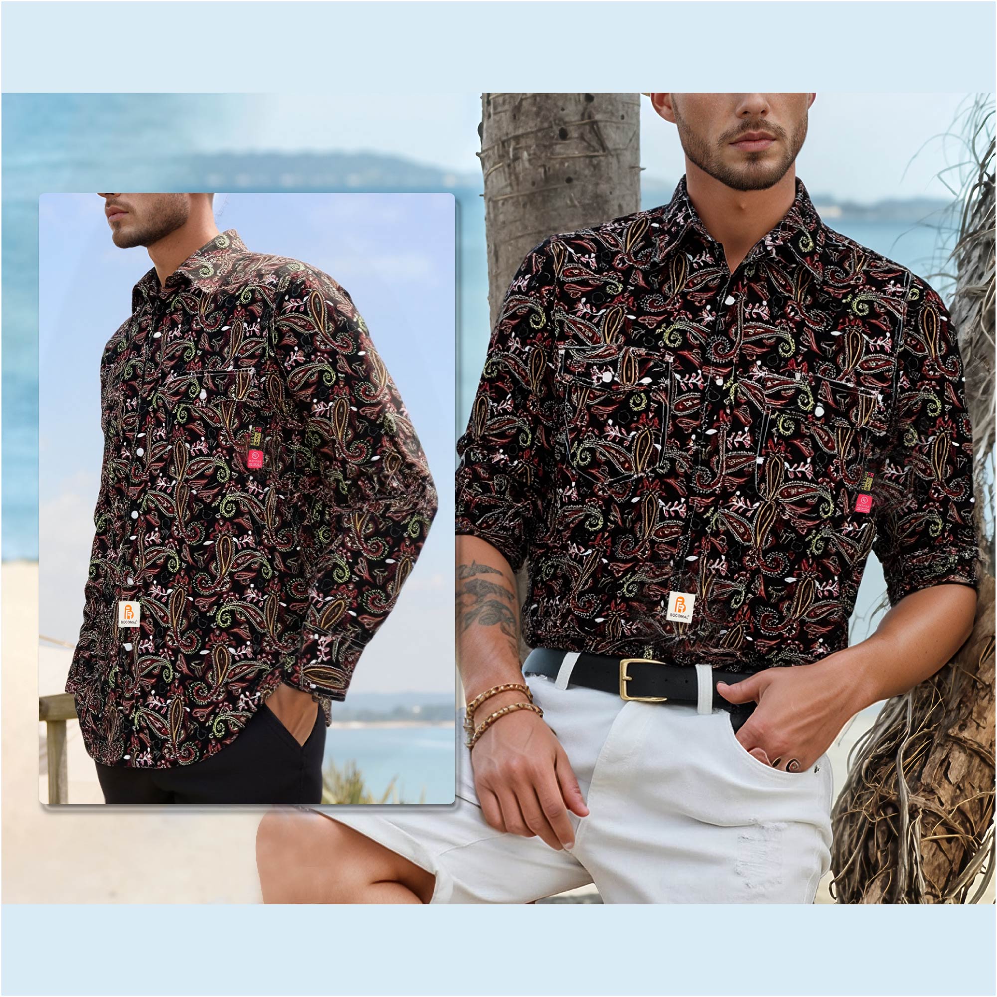 BOCOMAL FR Flame Resistant Shirts Light Weight CAT2 Fire Retardant