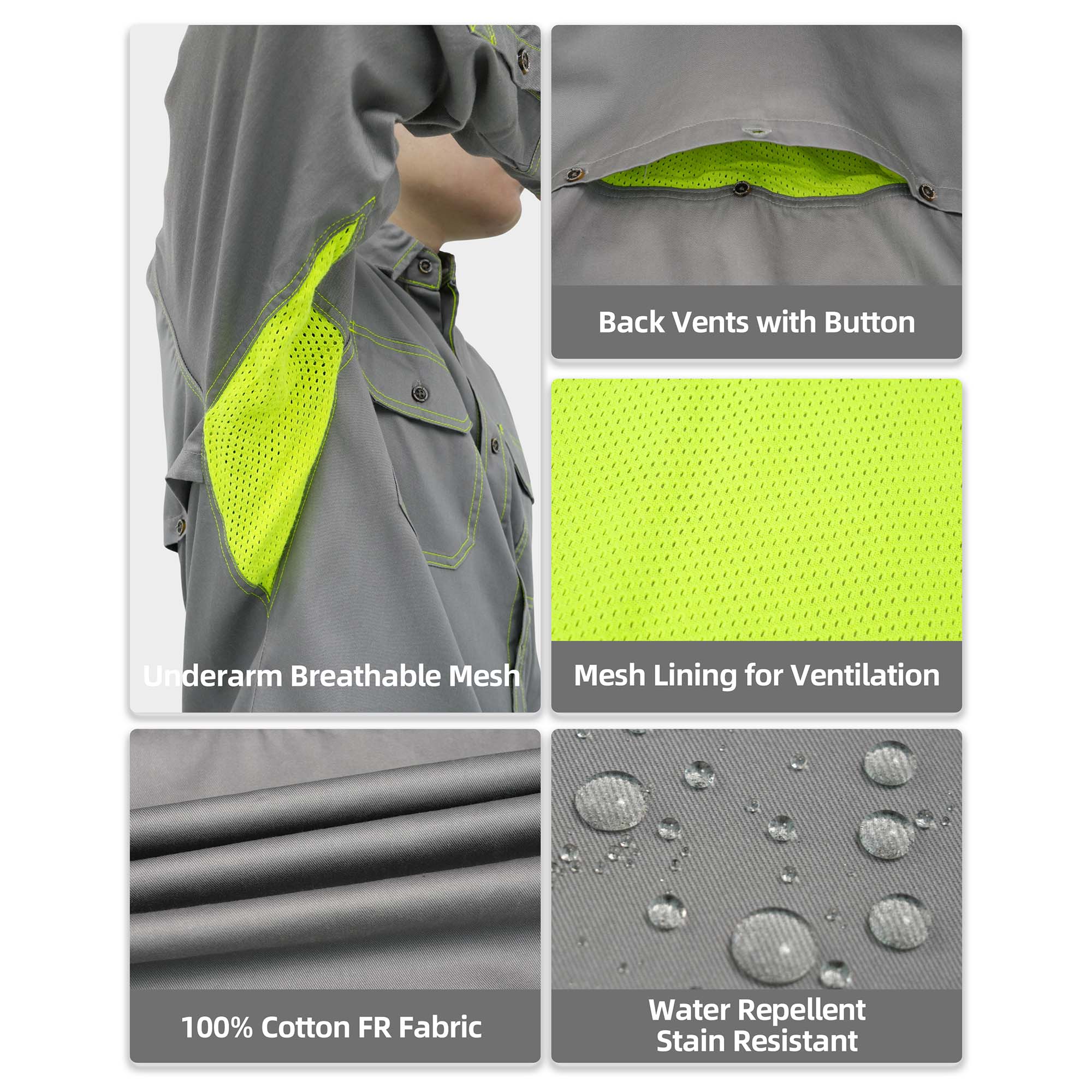 6.5OZ Vented Mesh Back & Underarm Breathable Shirts-1307