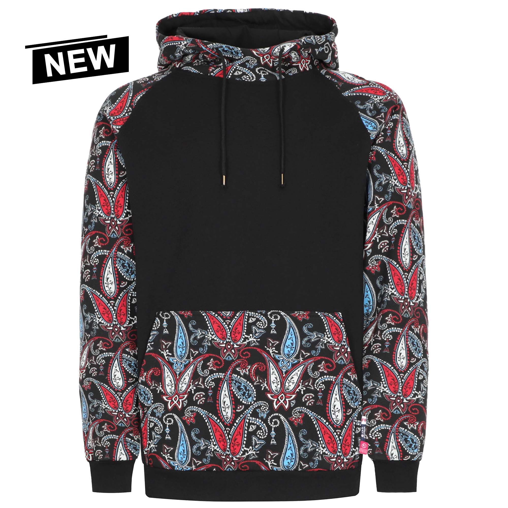 10.5oz Paisley Printed Two Tone Cotton Fleece Flame Resistant Pullover Hoodies-1109P