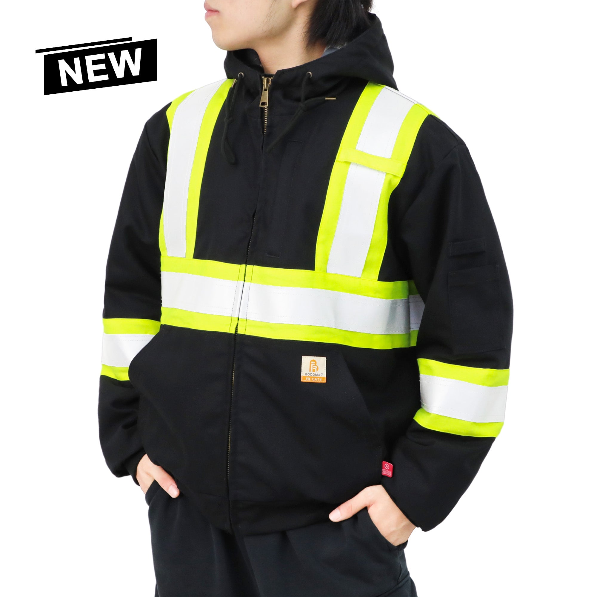 Insulated Hi Vis FR Heavyweight Water Repellent Stain Resistant Jacket-3004HV