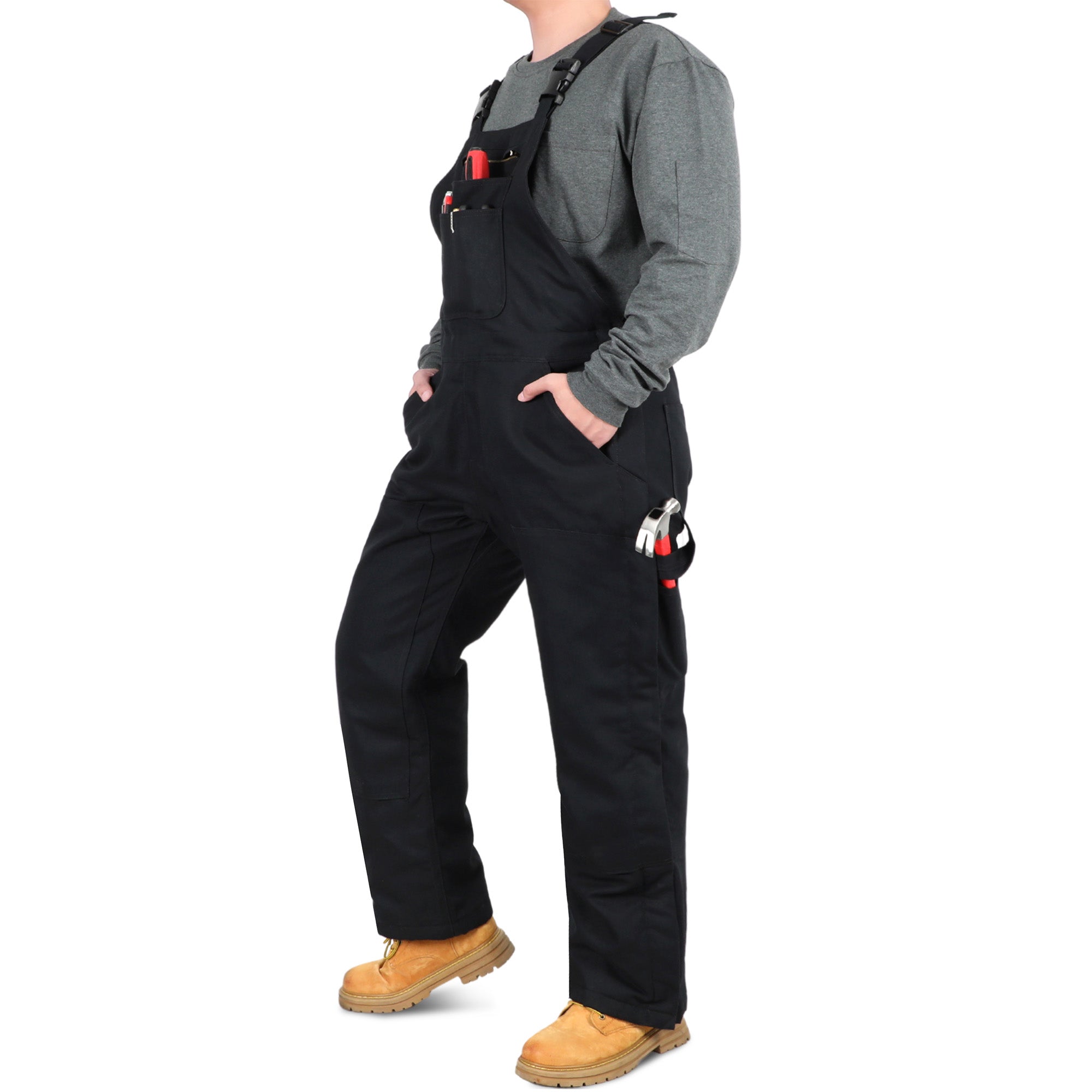 Insulated FR Bib Overalls with Thigh Zippers and Knee Pads for winter -8704