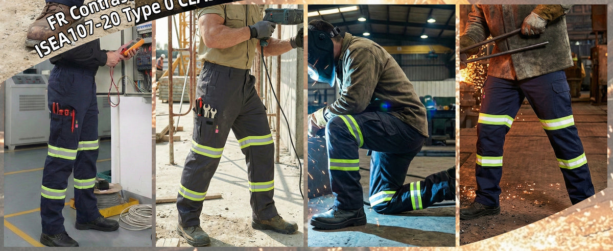 7OZ Hi Vis Rip-Stop FR Reflective Cargo Work Pants-A828HV