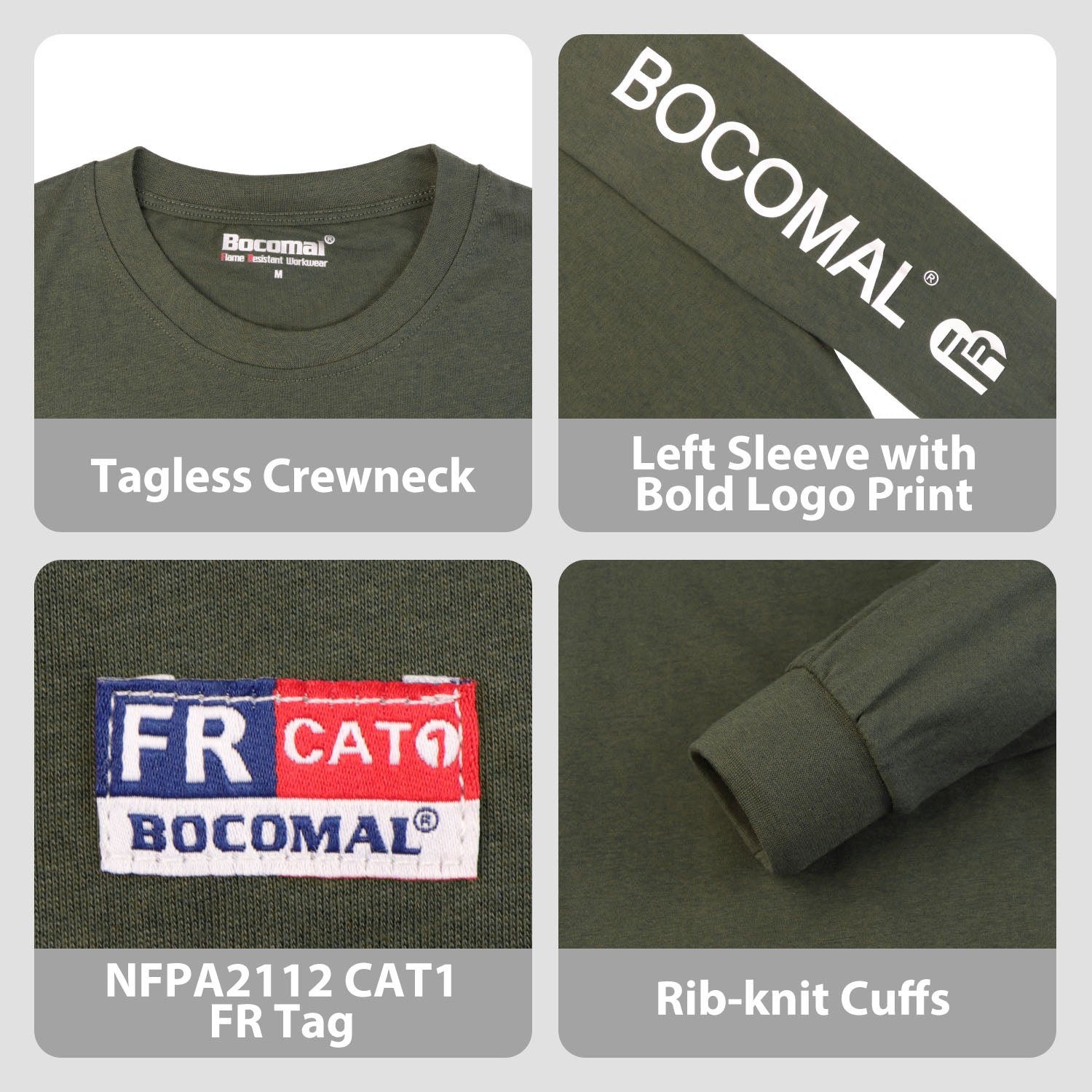 4.5OZ 100%Cotton Lightweight FR Tee with Left Sleeve Print(Clearance: Limit 2pcs)-C117