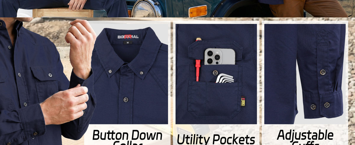 6.5OZ Dura-Light Soft Heather Duck FR Work Shirt -B639