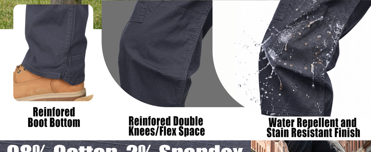 6OZ 10-Pocket Relaxed Fit Stretch Ripstop Cargo Pants（NON-FR）-PN061F