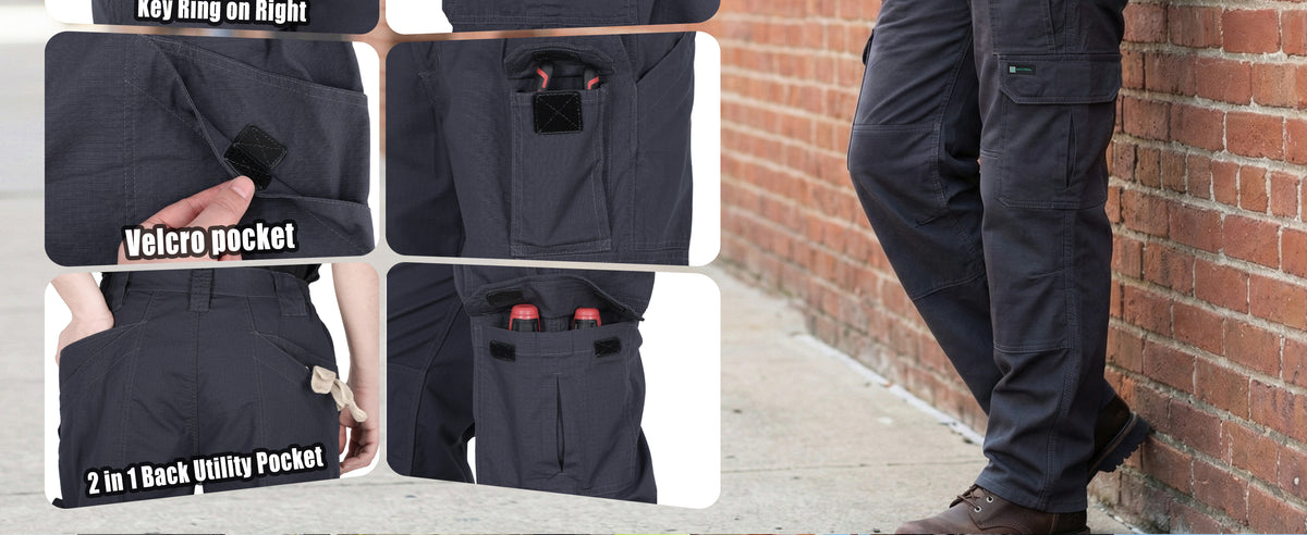 6OZ 10-Pocket Relaxed Fit Stretch Ripstop Cargo Pants（NON-FR）-PN061F
