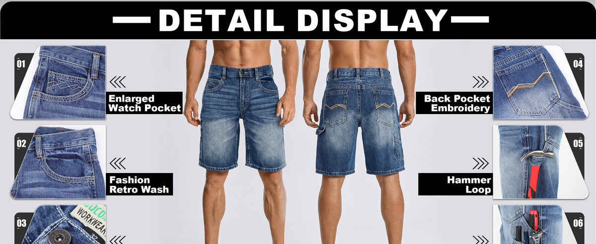 12.5OZ Heavy Duty 100% C Relaxed Denim Shorts (NON-FR)-PN102A