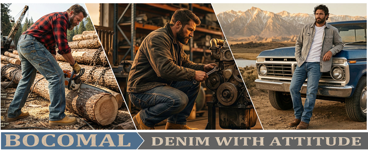 13.5OZ Heavywight Dura-Rugged Slub Denim Jeans(NON-FR)