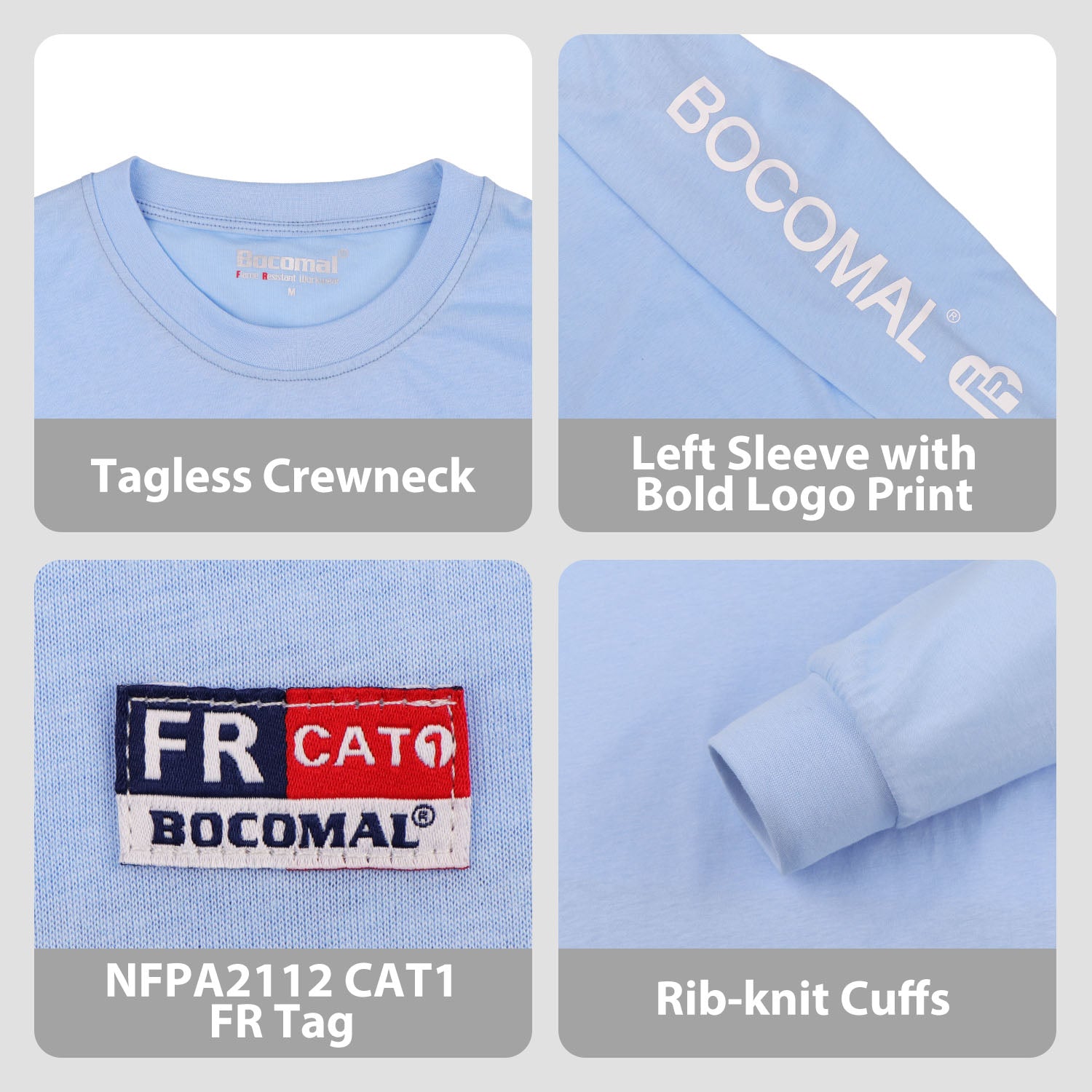 4.5OZ 100%Cotton Lightweight FR Tee with Left Sleeve Print(Clearance: Limit 2pcs)-C117