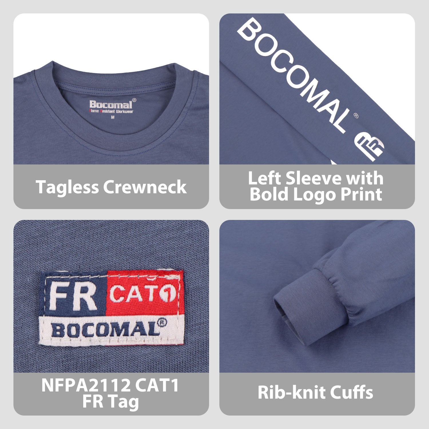 4.5OZ 100%Cotton Lightweight FR Tee with Left Sleeve Print(Clearance: Limit 2pcs)-C117