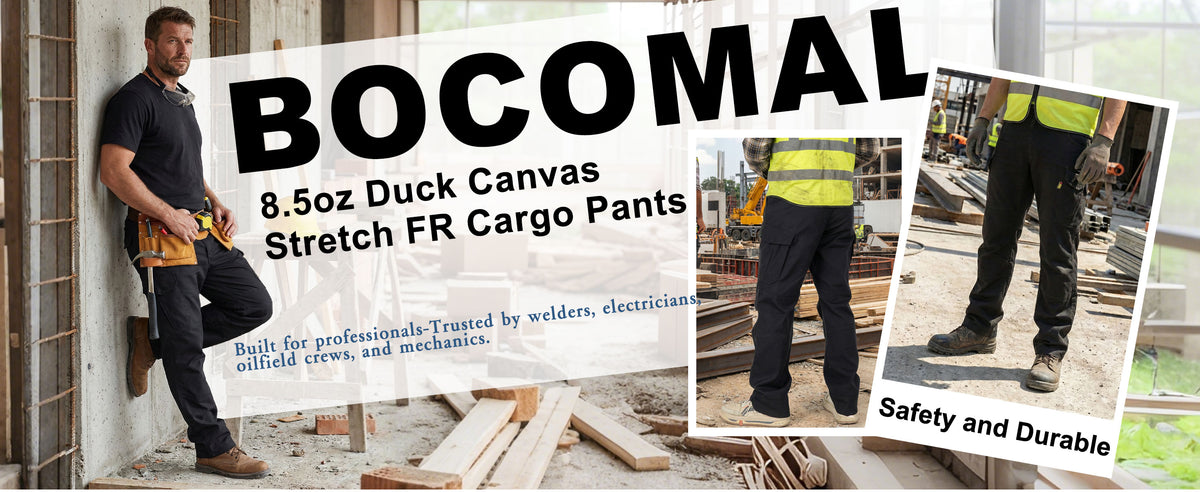 8.5OZ Cargo Pockets Dura-Stretch Rip-Stop Soft Canvas FR Reinforced Work Pants-8432