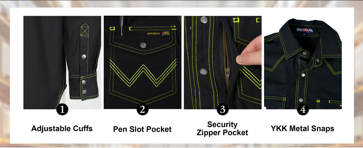 8.5oz Heavyweight Stretch Canvas FR Welding Shirts-0932