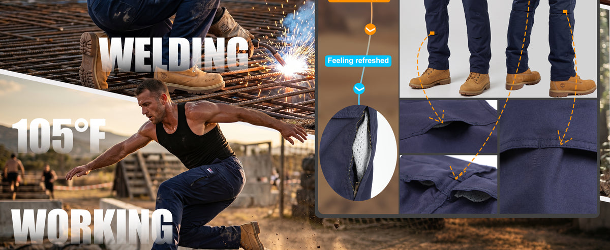 6.5OZ Breathable Airflow Vented Design FR Cargo Pants for Summer-B339