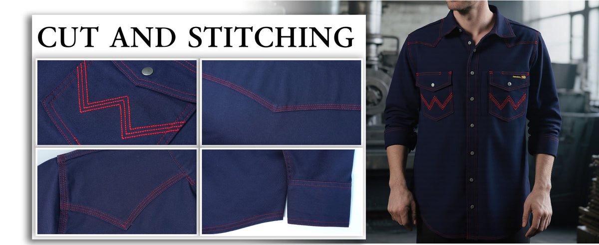 8.5oz Heavyweight Stretch Canvas FR Welding Shirts-0932