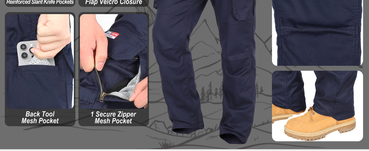 6.5OZ Breathable Airflow Vented Design FR Cargo Pants for Summer-B339