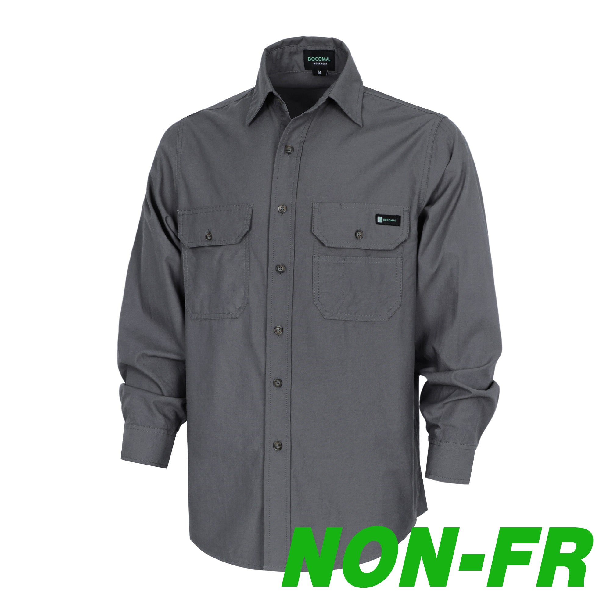 Men's Lightweight 100% Cotton Chambray Button Down Work Shirts (NON-FR)-SH041J
