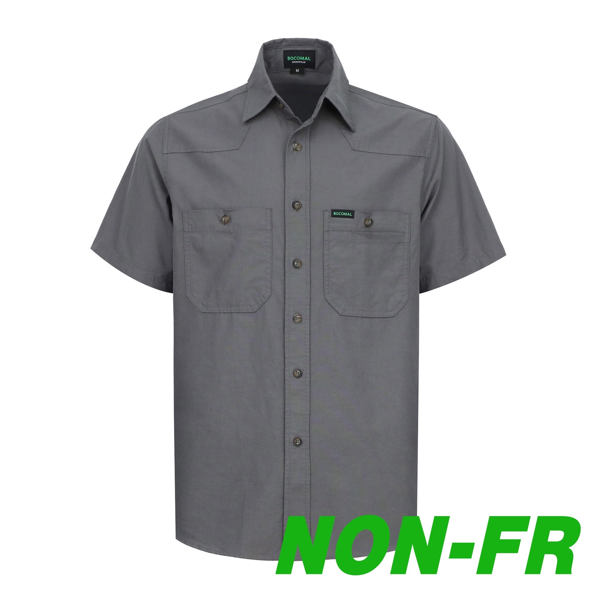 5OZ Men's Short Sleeve Button Down Work Shirts （NON-FR）- SH041K