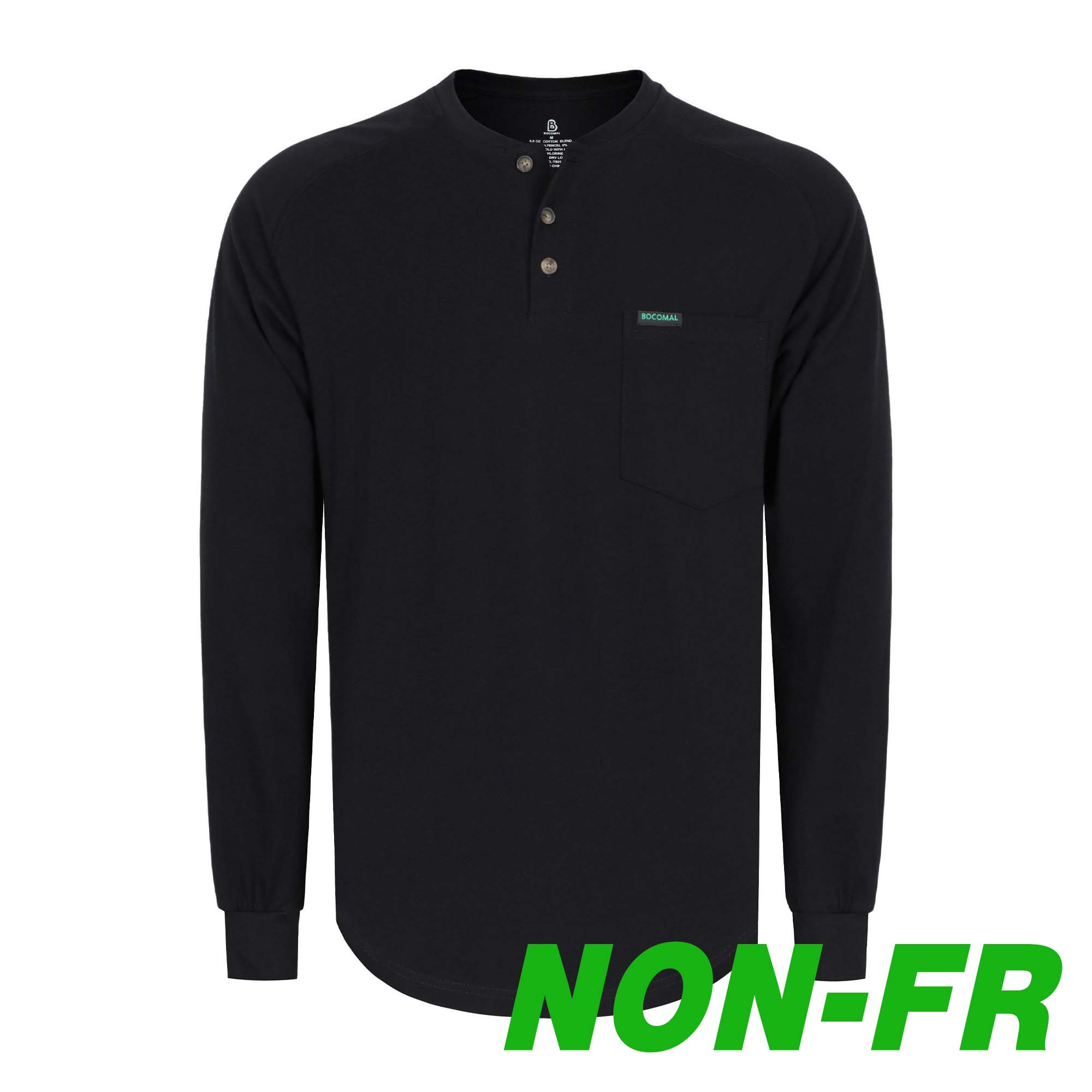 5OZ Men's Henley Soft Cotton Tencel Blended T-Shirt (NON-FR)-TS011B