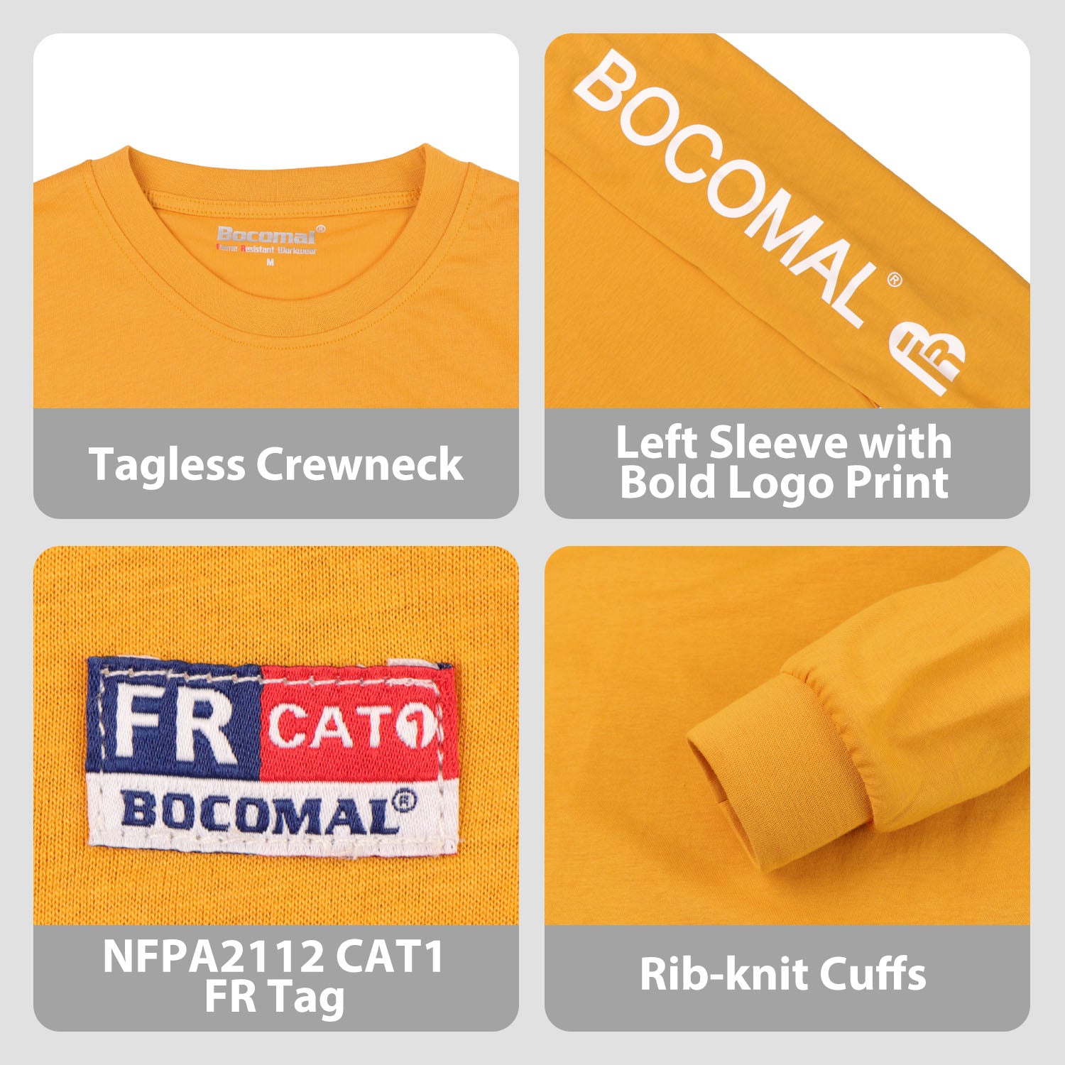4.5OZ 100%Cotton Lightweight FR Tee with Left Sleeve Print(Clearance: Limit 2pcs)-C117