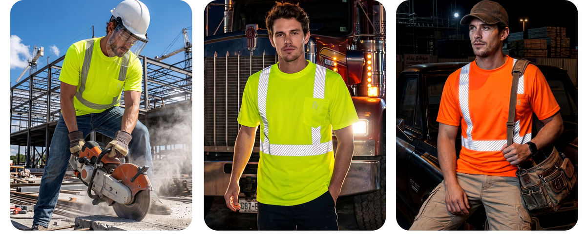 4OZ High Visibility Shirts Reflective Breathable Safety Work Tee (NON-FR)- TS132B