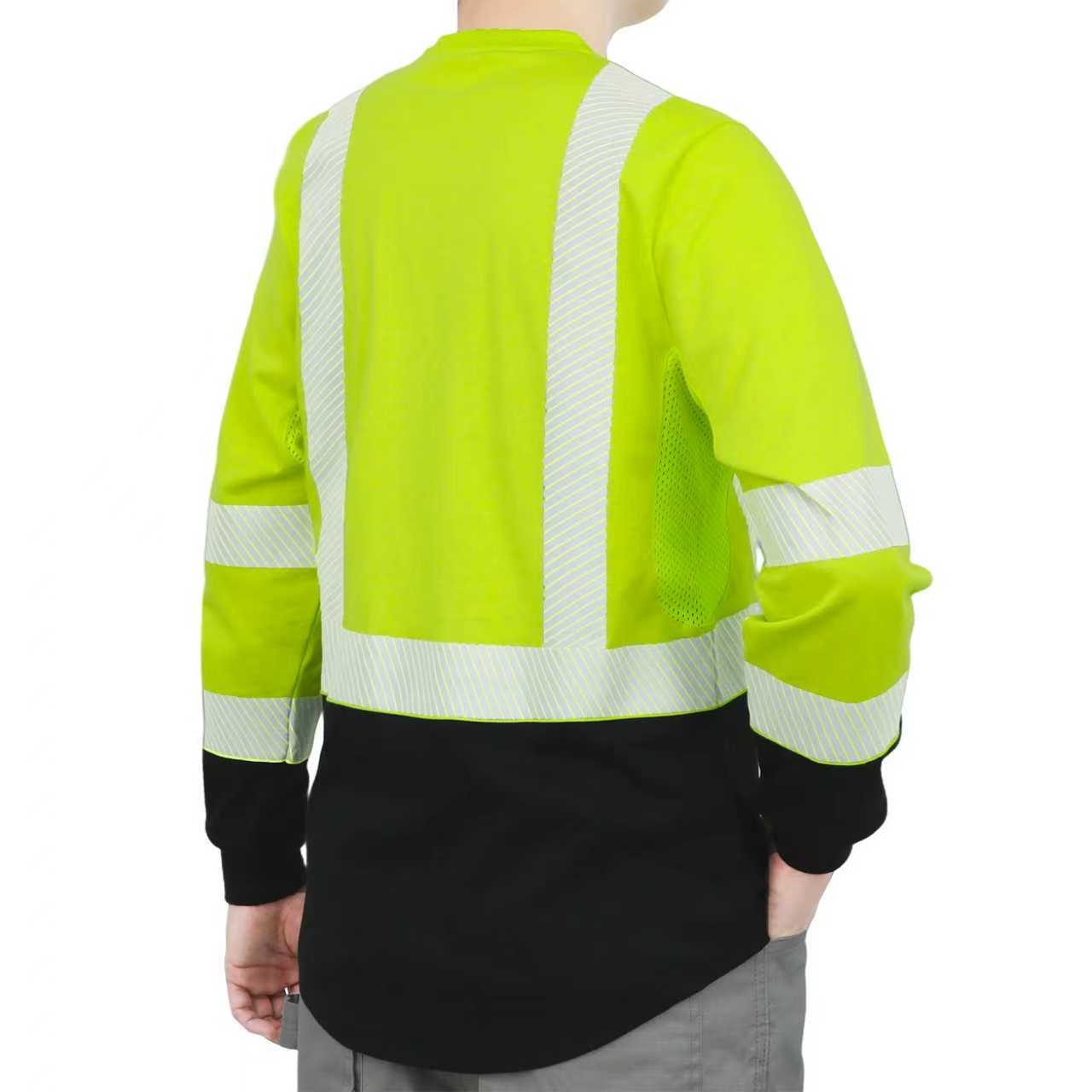 5.5OZ Lightweight Hi Vis Summer Vented Mesh FR T-Shirt-6008HV