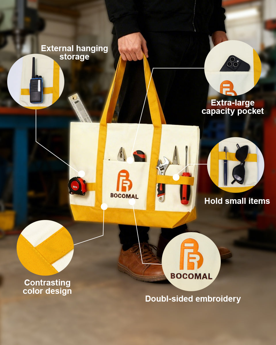 20"x16.5" Premium Reusable Trapezoidal Canvas Tote Bags(NON-FR)