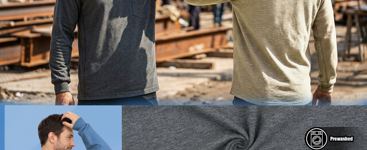 6OZ Henley Bird's-Eye Breathable Vented Mesh FR Tee-B535