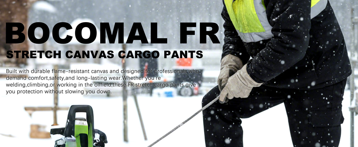 Modacrylic Cotton Fleece Lined Stretch Winter Cargo Pants-9328