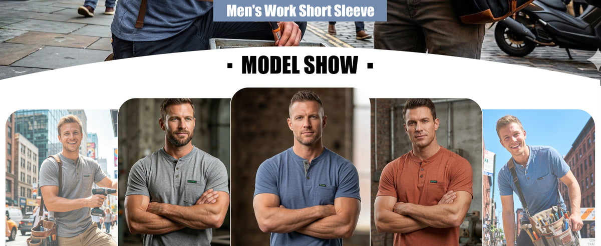 5.5OZ Lightweight Henley Short Sleeve T-Shirts(NON-FR) - TS011M