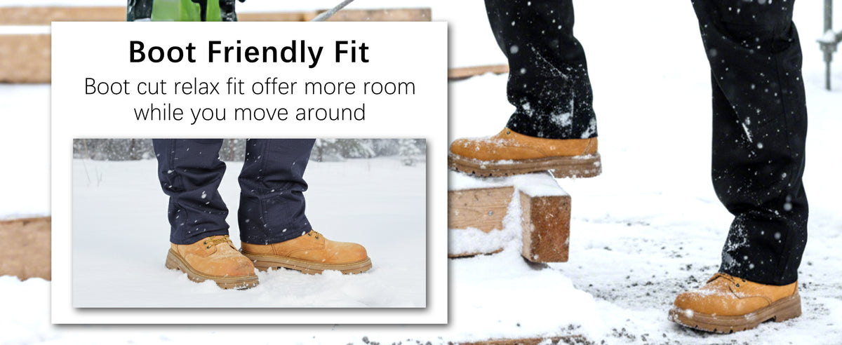 Modacrylic Cotton Fleece Lined Stretch Winter Cargo Pants-9328