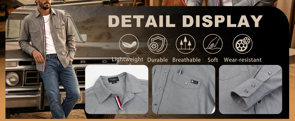5OZ Lightweight 100% C Chambray Work Shirts(NON-FR) - SH041Q