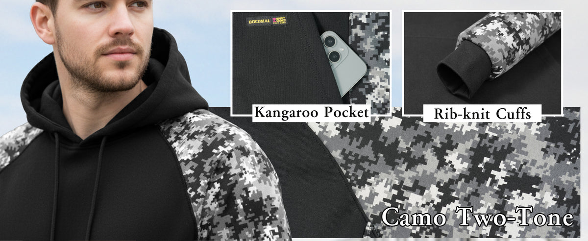 12oz Heavyweight Cotton Fleece Pullover Camouflag FR Hooded Sweatshirts-9431C