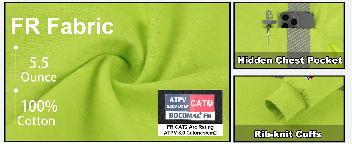 5.5OZ Lightweight Hi Vis Summer Vented Mesh FR T-Shirt-6008HV