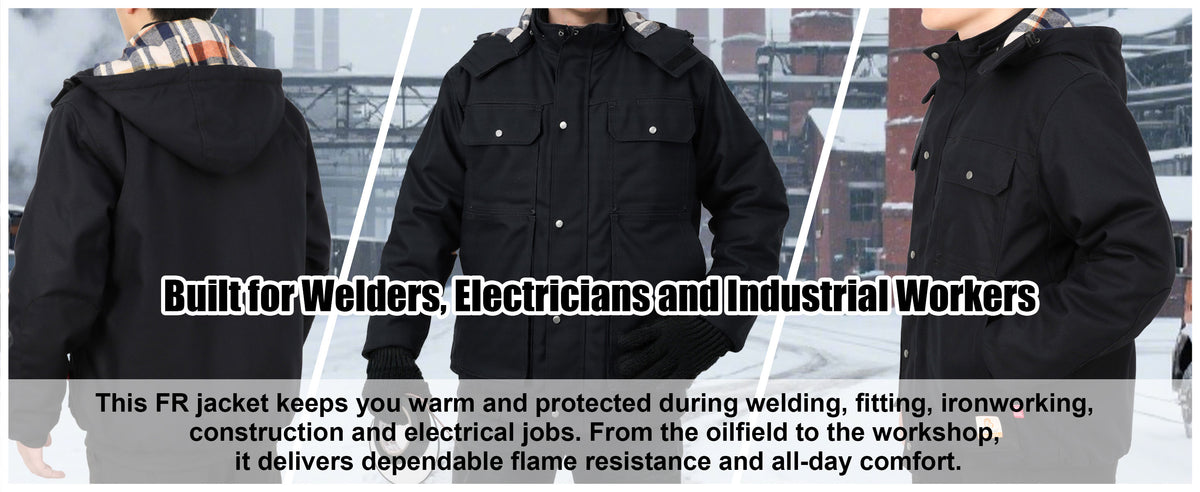 FR Jacket Insulated Heavyweight Canvas Flannel Lined,Detachable Hood-8804