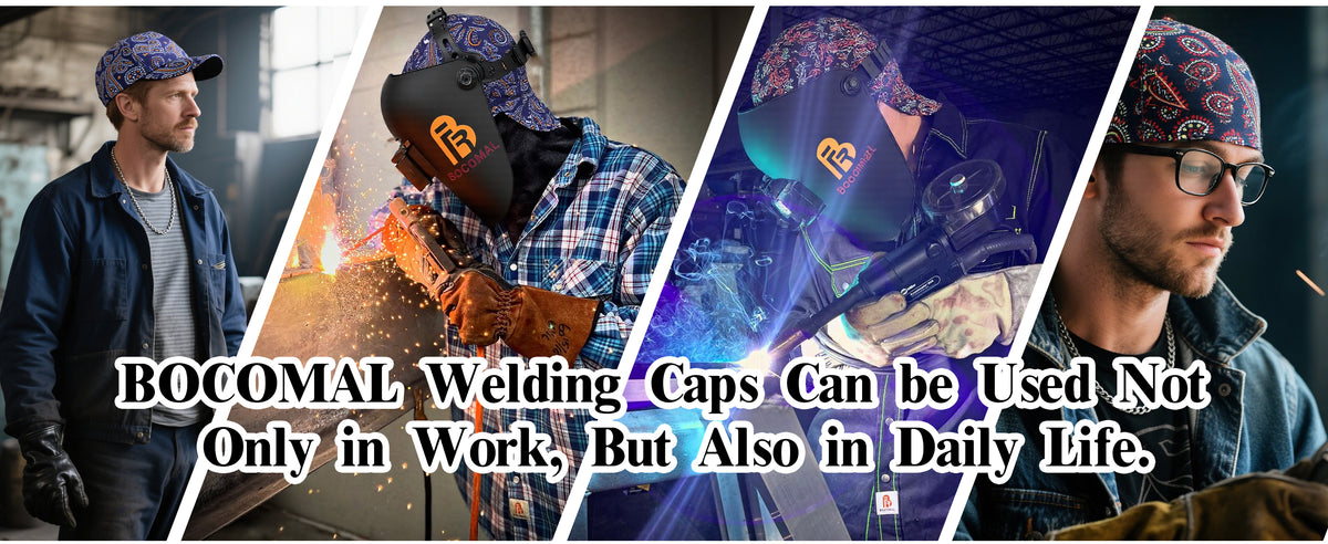 6.5OZ Mid-weight Cotton Twill Flame Resistant Paisley Printed Welding Cap - 4816S