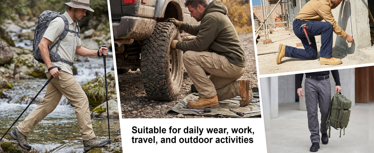 7oz Men's 12 Multi-Pockets 100% C Dura Comfort Water/Stain Resistant Work Cargo Pants - 031D