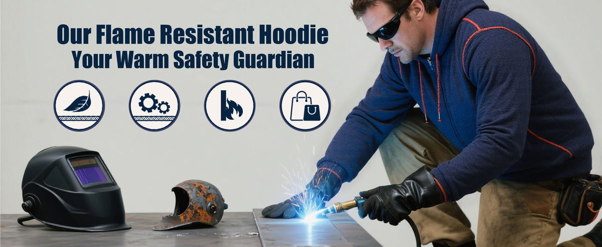 12OZ Heavyweight Cotton Fleece Zipper Front FR Hooded Sweatshirts-1531B