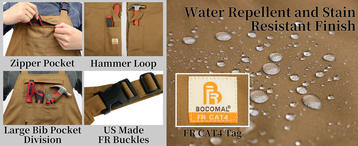 Insulated FR Bib Overalls with Thigh Zippers and Knee Pads for winter -8704