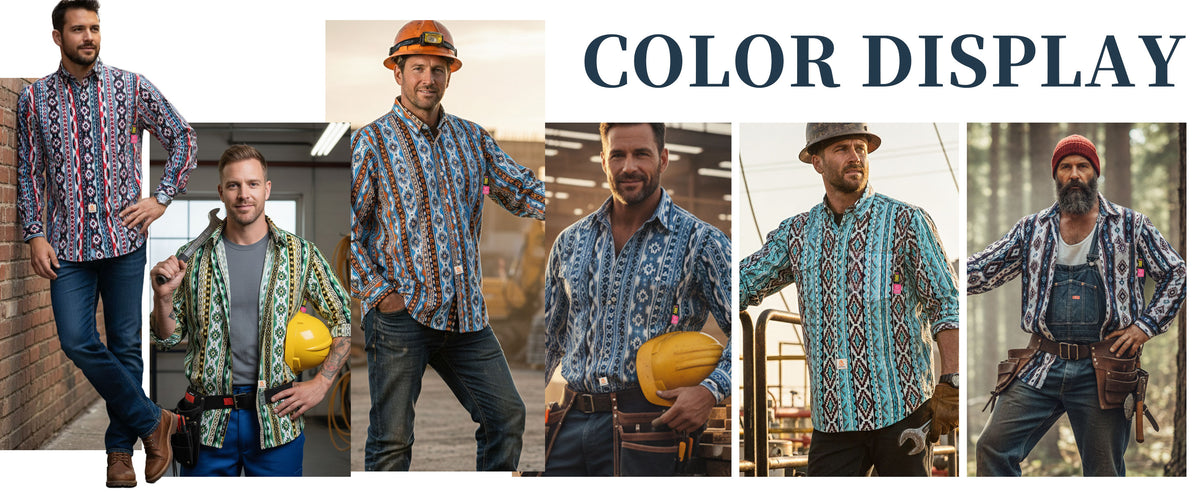 6.5OZ Printed Bohemia Button Down Flame Resistant Work Shirt-0816A-NEW