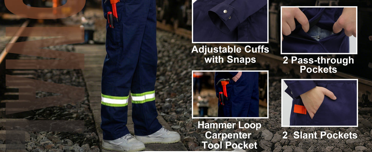 7.5OZ Cotton Twill FR Hi Vis Work Coverall - 2401HV